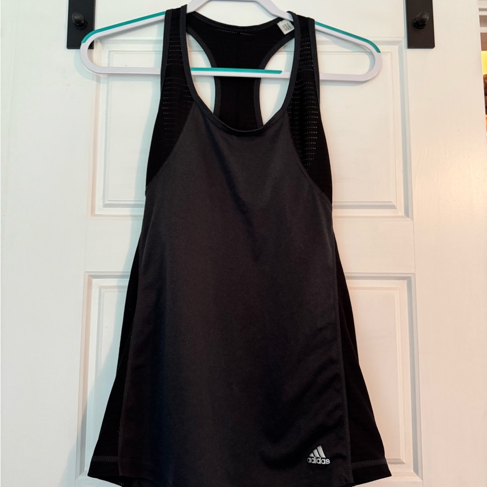 Adidas Black Racerback Fitted Tank Top